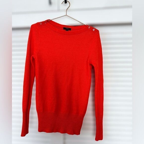 J. Crew Wool Mohair Sweater Boat Neck with Shoulder Buttons Size M - Picture 9 of 15